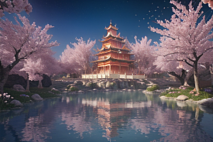 奇幻之旅穿越透明宫殿的桃花世界
