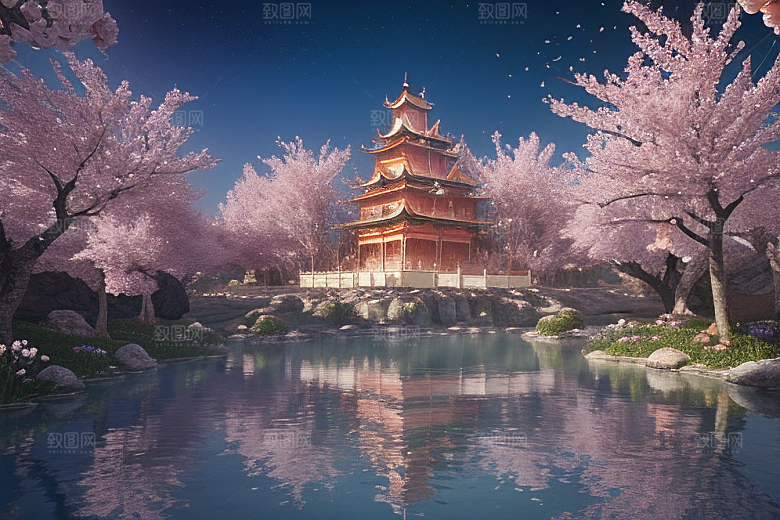 奇幻之旅穿越透明宫殿的桃花世界