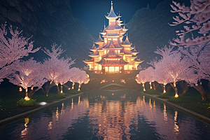 奇幻之旅穿越透明宫殿的桃花世界