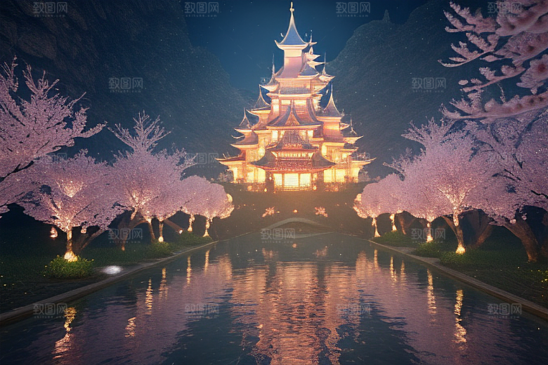 奇幻之旅穿越透明宫殿的桃花世界