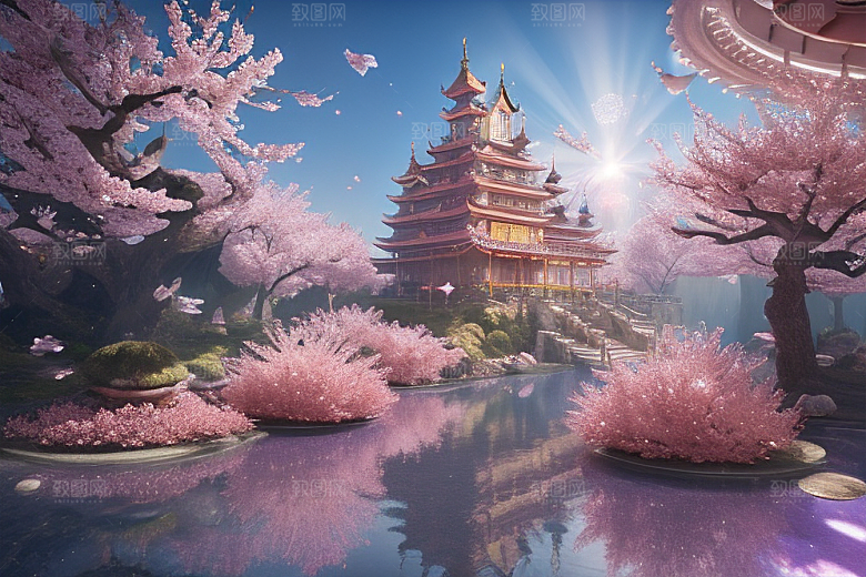 奇幻之旅穿越透明宫殿的桃花世界