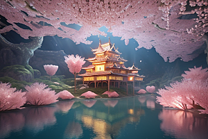奇幻之旅穿越透明宫殿的桃花世界