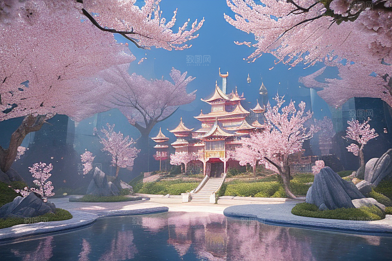 奇幻之旅穿越透明宫殿的桃花世界
