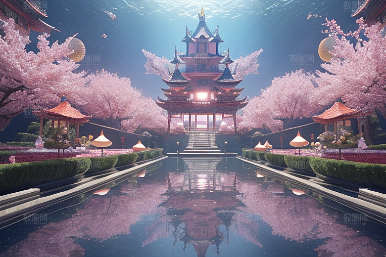 奇幻之旅穿越透明宫殿的桃花世界