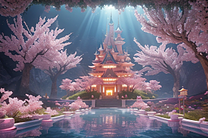魔法桃花穿越宝藏宫殿的奇幻世界