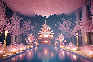 魔法桃花穿越宝藏宫殿的奇幻世界