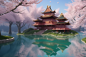 魔法桃花穿越宝藏宫殿的奇幻世界