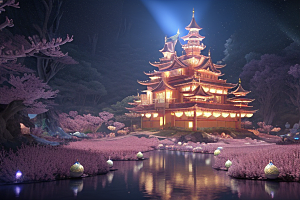 魔法桃花穿越宝藏宫殿的奇幻世界