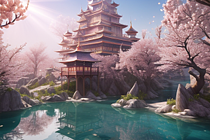 深海之梦穿越桃花宫殿的奇幻之旅