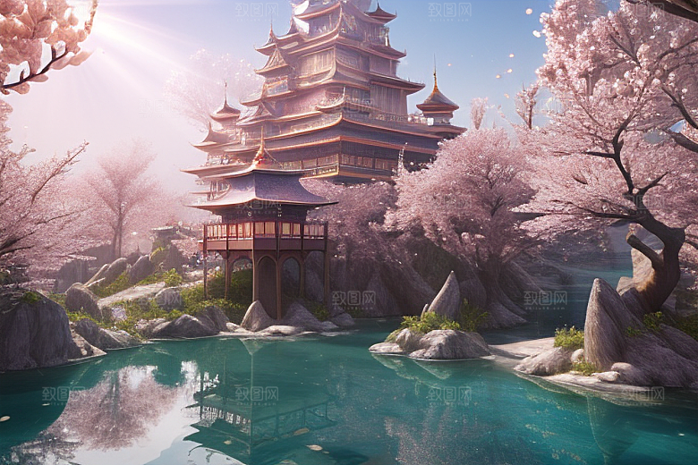 深海之梦穿越桃花宫殿的奇幻之旅