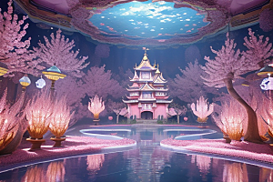 深海之梦穿越桃花宫殿的奇幻之旅