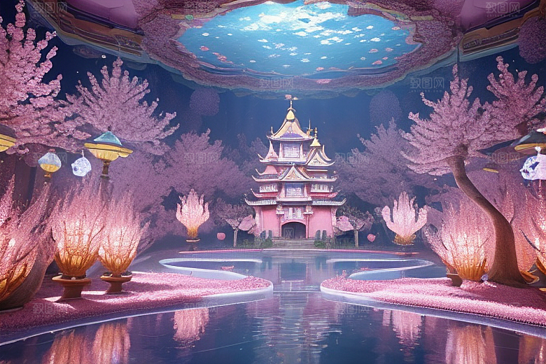 深海之梦穿越桃花宫殿的奇幻之旅