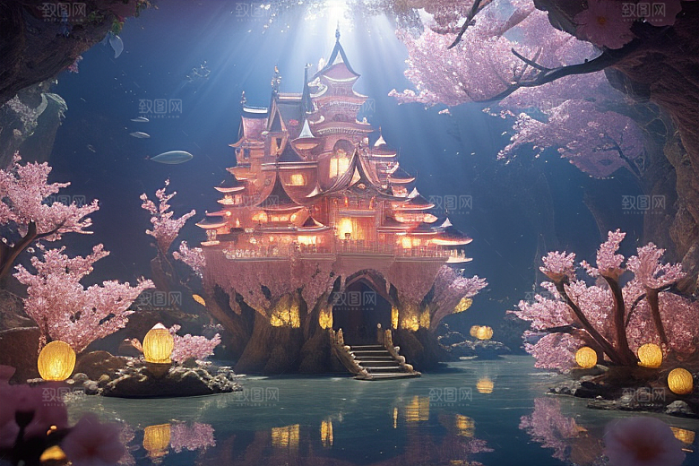 深海之梦穿越桃花宫殿的奇幻之旅