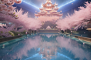 深海之梦穿越桃花宫殿的奇幻之旅