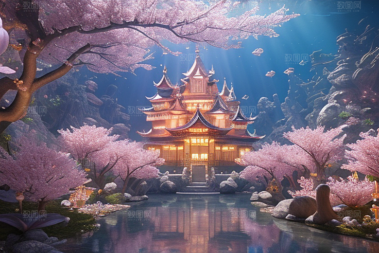 深海之梦穿越桃花宫殿的奇幻之旅