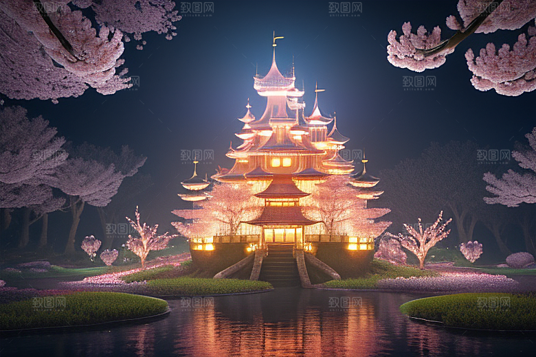 奇幻宝殿穿越透明宫殿的桃花之旅