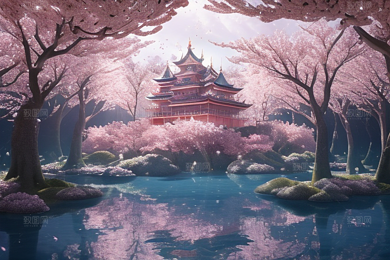 奇幻宝殿穿越透明宫殿的桃花之旅