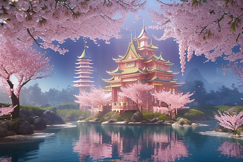 奇幻宝殿穿越透明宫殿的桃花之旅