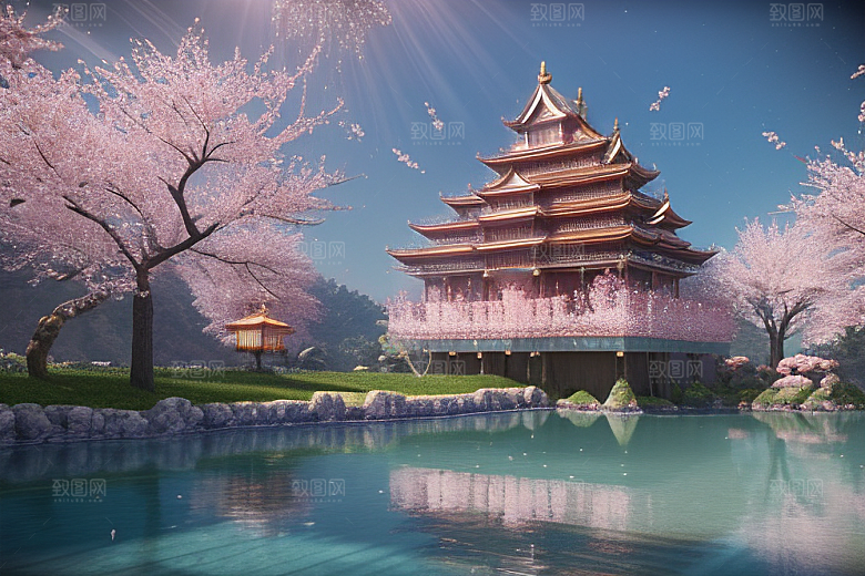奇幻宝殿穿越透明宫殿的桃花之旅