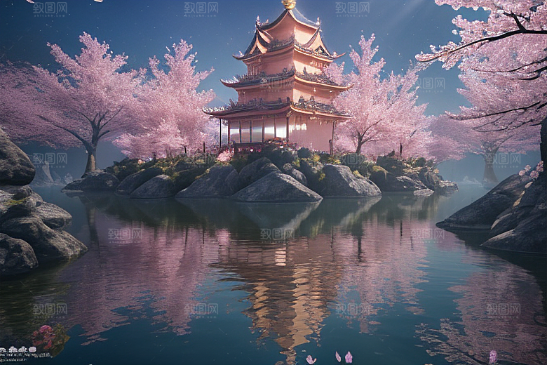 奇幻宝殿穿越透明宫殿的桃花之旅