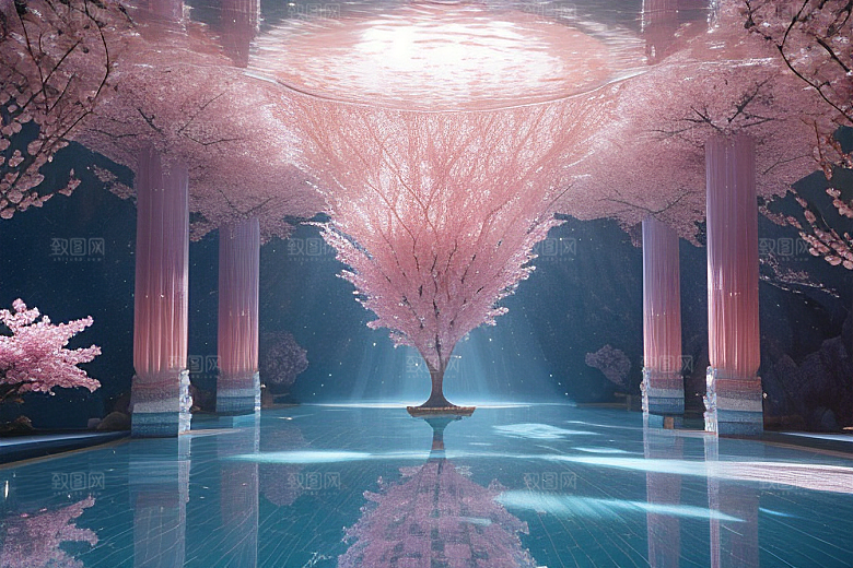 奇幻宝殿穿越透明宫殿的桃花之旅