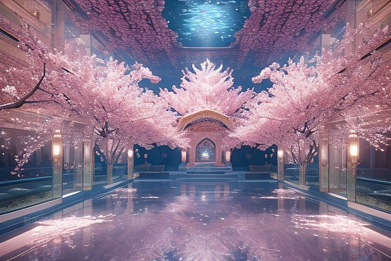 奇幻宝殿穿越透明宫殿的桃花之旅