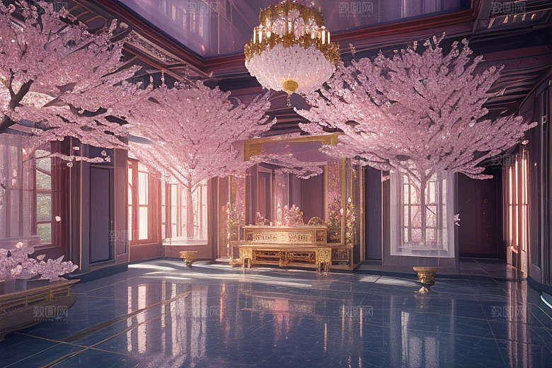 魔法宝殿穿越桃花宫殿的奇幻世界