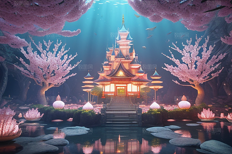 魔法宝殿穿越桃花宫殿的奇幻世界