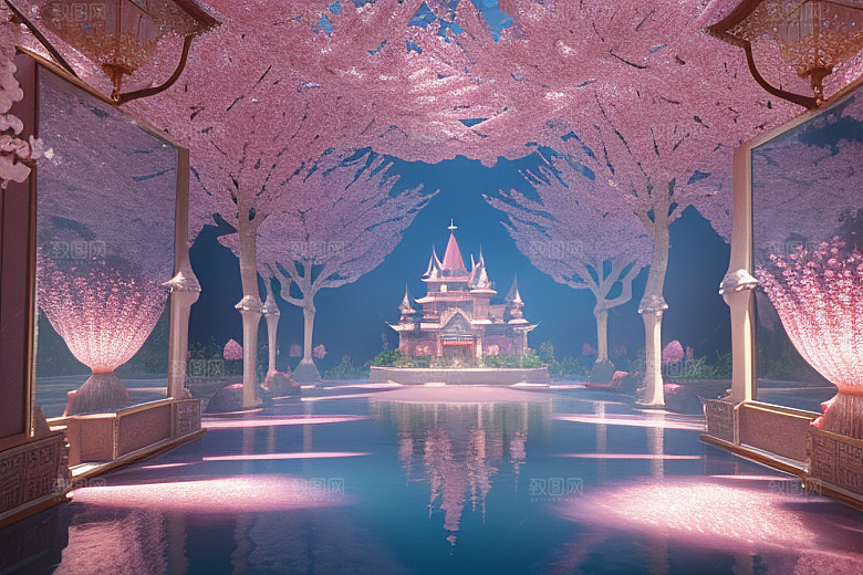 魔法宝殿穿越桃花宫殿的奇幻世界