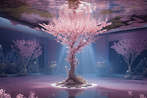 魔法宝殿穿越桃花宫殿的奇幻世界