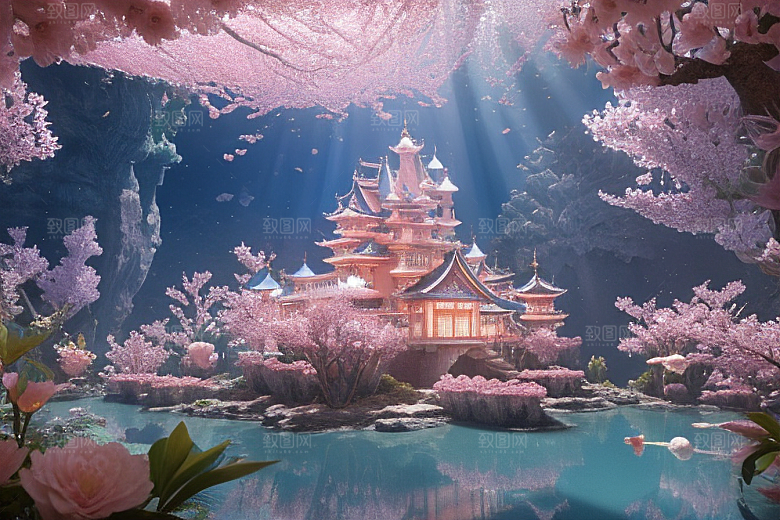 魔法宝殿穿越桃花宫殿的奇幻世界
