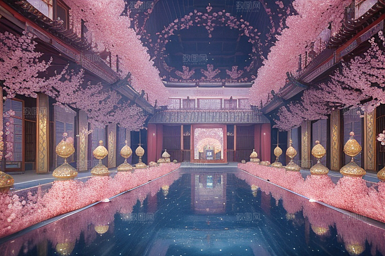 魔法宝殿穿越桃花宫殿的奇幻世界