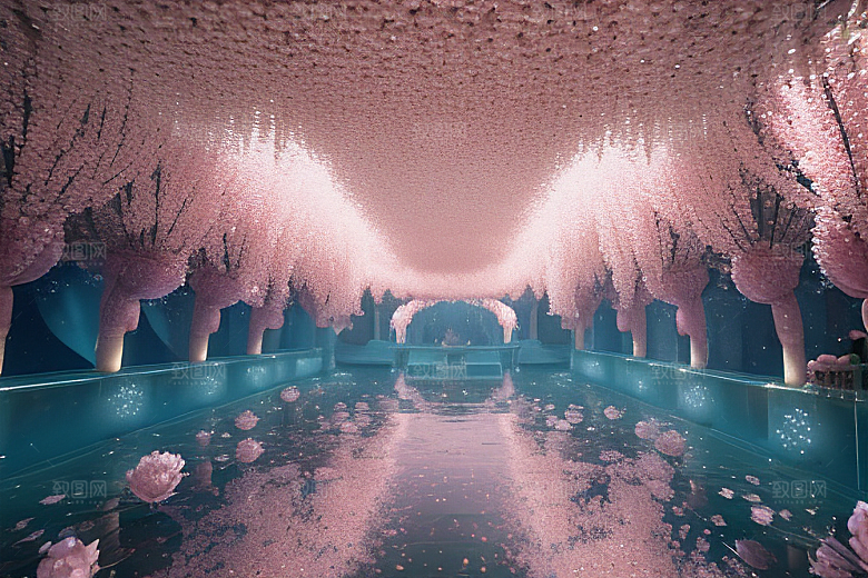 深海童话世界绽放桃花的奇幻之旅