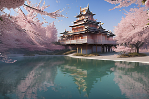深海童话世界绽放桃花的奇幻之旅