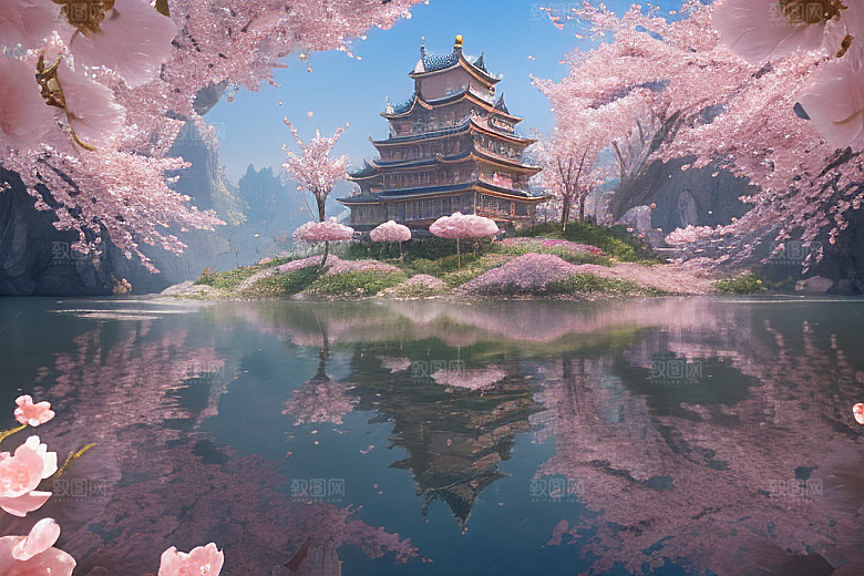 深海童话世界绽放桃花的奇幻之旅