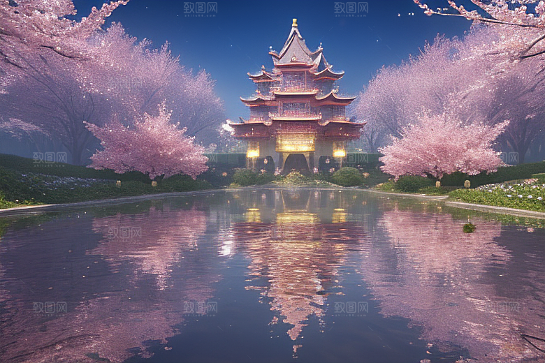 深海童话世界绽放桃花的奇幻之旅