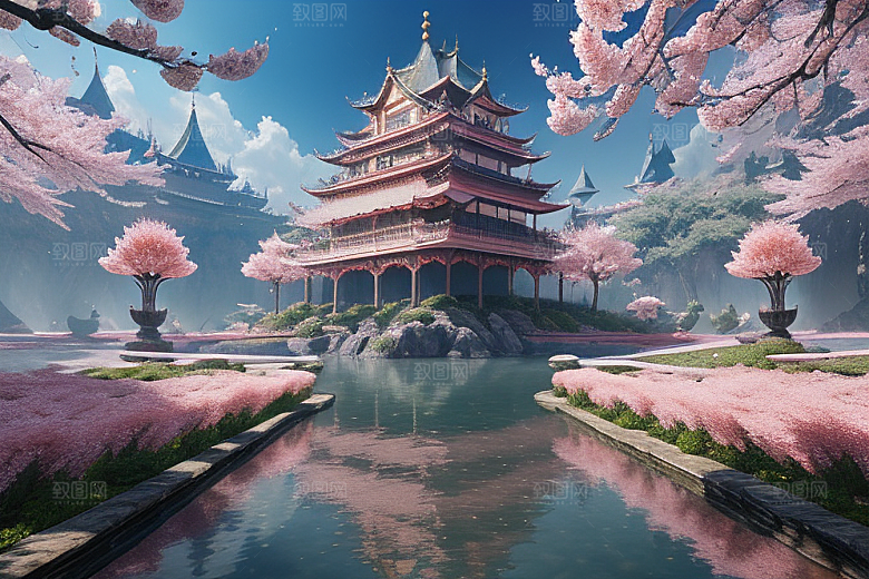 深海花海桃花绽放的奇幻之旅