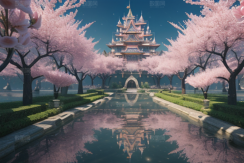 深海花海桃花绽放的奇幻之旅
