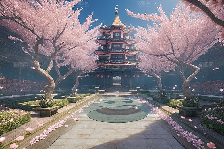 深海花海桃花绽放的奇幻之旅