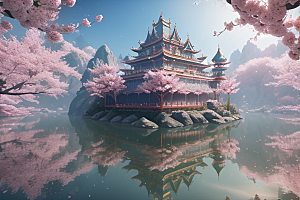 深海花海桃花绽放的奇幻之旅