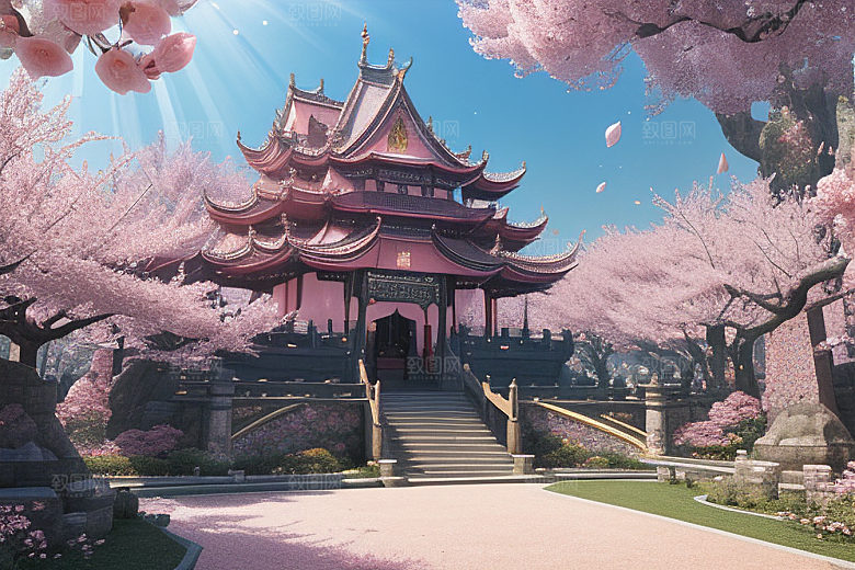 深海花海桃花绽放的奇幻之旅
