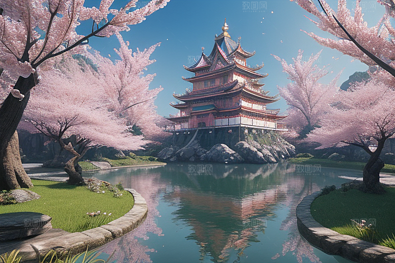 深海花海桃花绽放的奇幻之旅