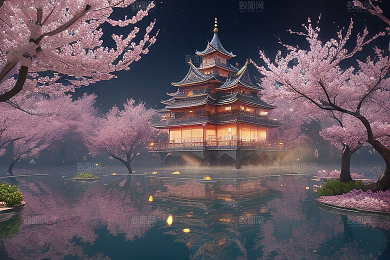 深海花海桃花绽放的奇幻之旅