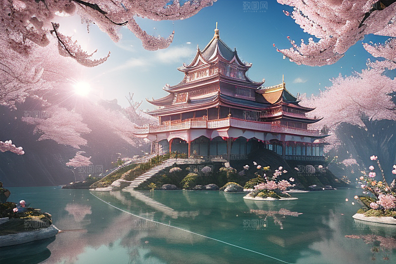 深海花海桃花绽放的奇幻之旅