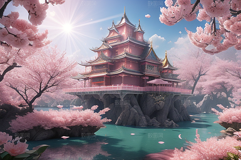奇幻之旅穿越透明宫殿的桃花世界