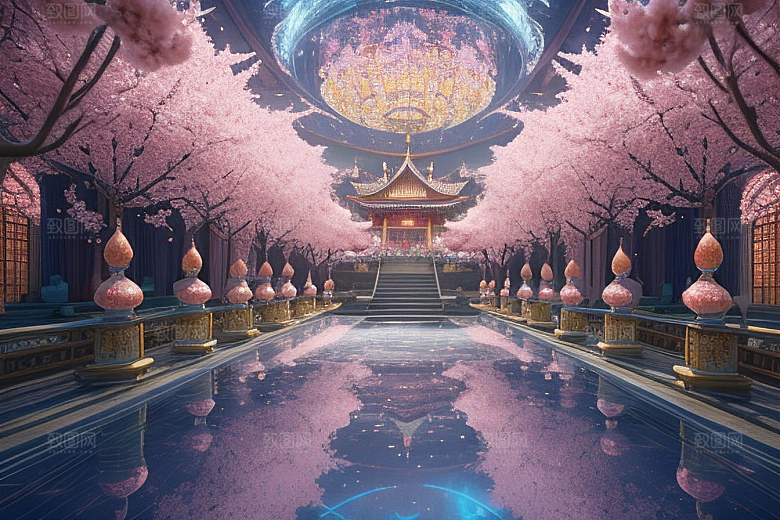 奇幻之旅穿越透明宫殿的桃花世界