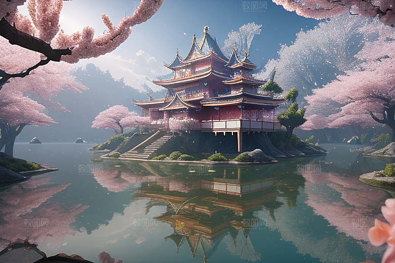 奇幻之旅穿越透明宫殿的桃花世界