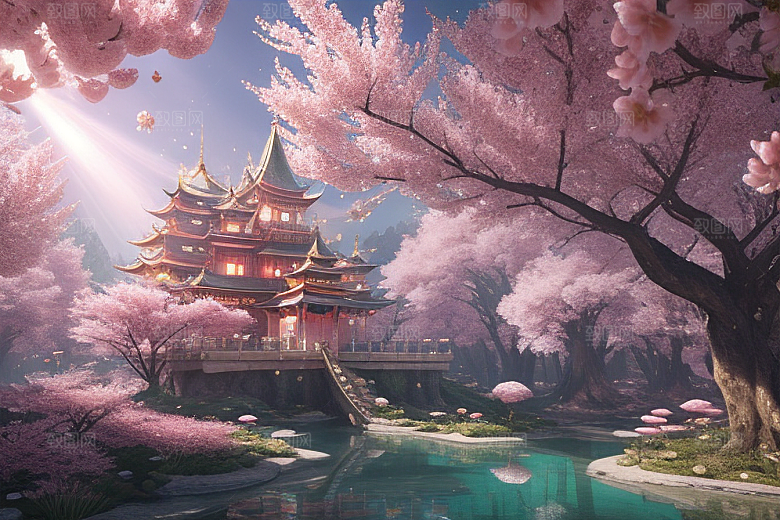 奇幻之旅穿越透明宫殿的桃花世界