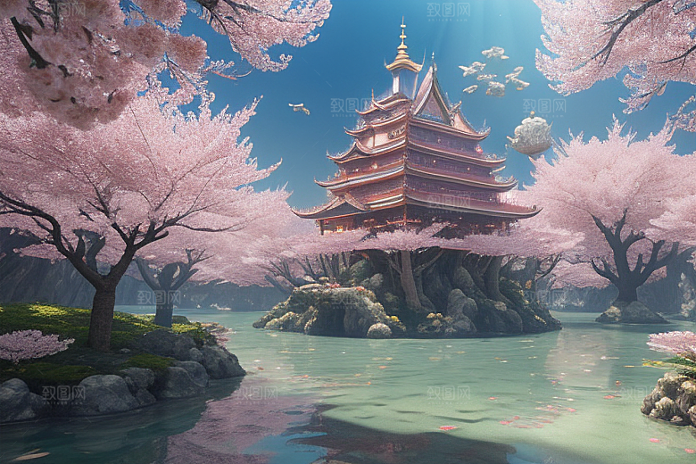 奇幻之旅穿越透明宫殿的桃花世界