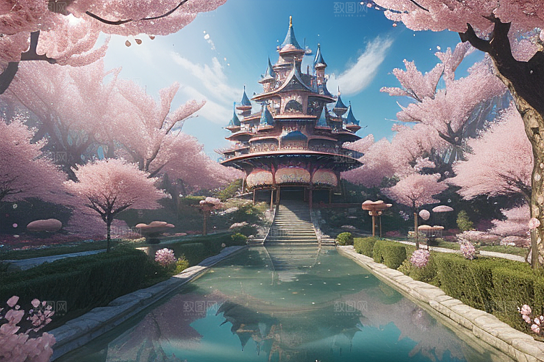奇幻之旅穿越透明宫殿的桃花世界